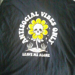4XL Mens Antisocial Vibes T-shirt-Good Condition-No Tags